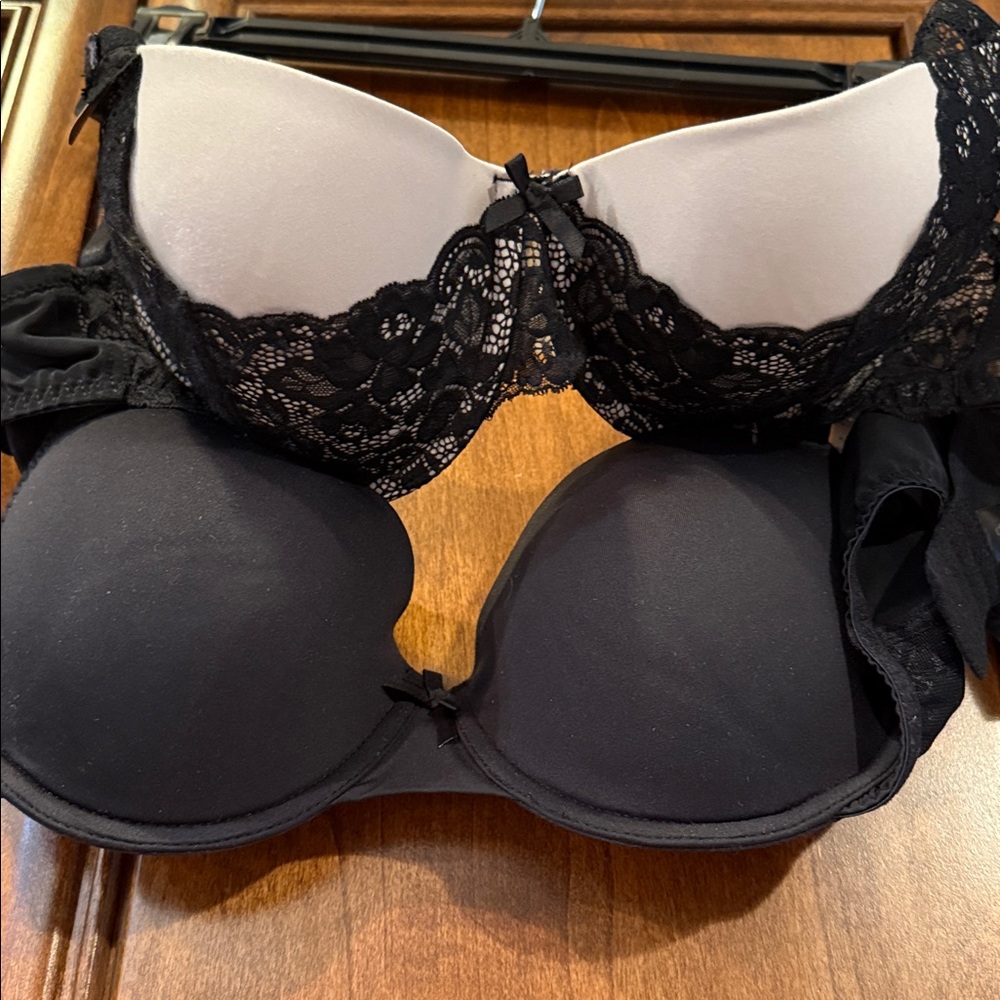Dorina 2 pack T-shirt Bras-Solid Black & Lace Black/Cream